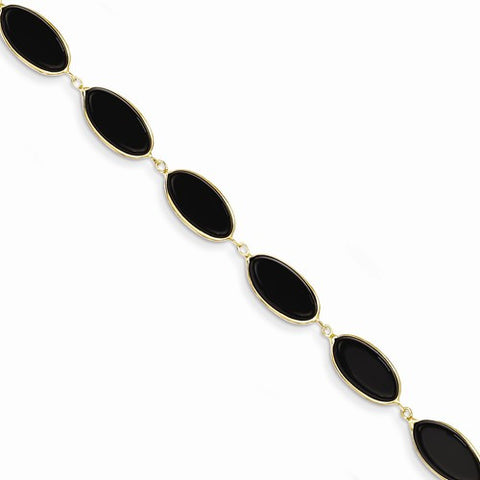 14K Yellow Gold Onyx Bracelet