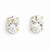 14k Yellow Gold 6x4 Oval April/White Zircon Post Earrings