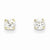 14k Yellow Gold 4mm April/White Zircon Post Earrings