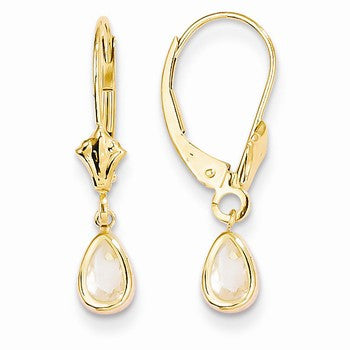 14k White Zircon Earrings