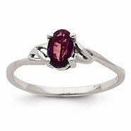 14k White Gold Rhodolite Garnet Birthstone Ring