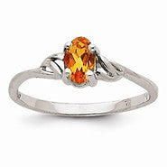 14k White Gold Citrine Birthstone Ring