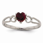 14k White Gold Garnet Birthstone Ring