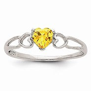 14k White Gold Citrine Birthstone Ring