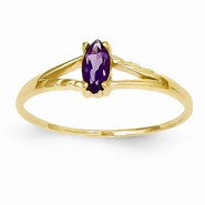 14k Yellow Gold Amethyst Birthstone Ring