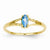 14k Yellow Gold Blue Topaz Birthstone Ring