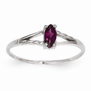 14k White Gold Rhodolite Garnet Birthstone Ring