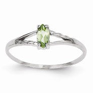 14k White Gold Peridot Birthstone Ring