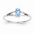 14k White Gold Blue Topaz Birthstone Ring