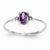 14k White Gold Diamond & Amethyst Birthstone Ring