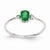 14k White Gold Diamond & Emerald Birthstone Ring