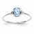 14k White Gold Diamond & Blue Topaz Birthstone Ring