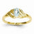 14k Yellow Gold Aquamarine Diamond Ring