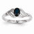 14k White Gold Genuine Sapphire Diamond Ring