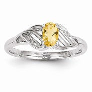 14k White Gold Citrine Diamond Ring