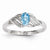 14k White Gold Light Swiss Blue Topaz Diamond Ring