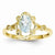 14k Yellow Gold Aquamarine Diamond Ring