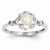 14k White Gold Pearl Diamond Ring