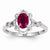 14k White Gold Genuine Ruby Diamond Ring