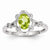 14k White Gold Peridot Diamond Ring