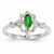 14k White Gold Genuine Emerald Diamond Ring