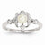 14k White Gold Pearl Diamond Ring