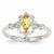 14k White Gold Citrine Diamond Ring