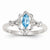 14k White Gold Light Swiss Blue Topaz Diamond Ring