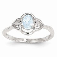 14k White Gold Aquamarine Diamond Ring