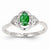 14k White Gold Genuine Emerald Diamond Ring