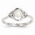 14k White Gold Pearl Diamond Ring