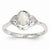 14k White Gold Genuine Opal Diamond Ring