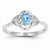 14k White Gold Light Swiss Blue Topaz Diamond Ring