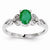 14k White Gold Genuine Emerald Diamond Ring