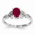 14k White Gold Genuine Ruby Diamond Ring