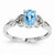 14k White Gold Light Swiss Blue Topaz Diamond Ring