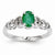 14k White Gold Genuine Emerald Diamond Ring