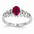 14k White Gold Genuine Ruby Diamond Ring