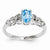 14k White Gold Light Swiss Blue Topaz Diamond Ring