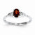 14k White Gold Genuine Garnet Diamond Ring