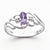 14k White Gold Diamond & Amethyst Birthstone Ring