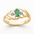 14k Yellow Gold Diamond & Emerald Birthstone Ring