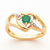 14k Yellow Gold Diamond & Emerald Birthstone Heart Ring