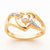 14k Yellow Gold Diamond & Cultured Pearl Birthstone Heart Ring