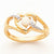 14k Yellow Gold Diamond & Opal Birthstone Heart Ring