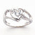 14k White Gold Diamond & White Topaz Birthstone Heart Ring