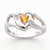 14k White Gold Diamond & Citrine Birthstone Heart Ring