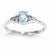 14k White Gold Genuine Aquamarine Diamond Ring