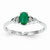 14k White Gold Genuine Emerald Diamond Ring