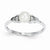 14k White Gold Genuine Pearl Diamond Ring